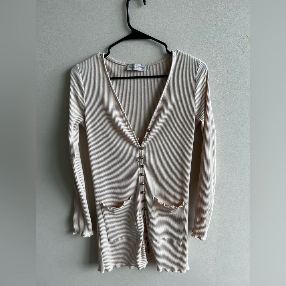 Long sleeve beige dress size small